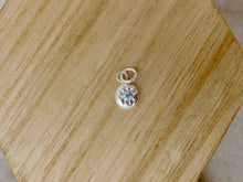 Load image into Gallery viewer, Topaz Stamped Pebble Sterling Silver Charm