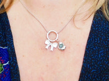 Load image into Gallery viewer, Sterling Silver Round Charm Keeper Necklace