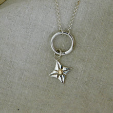 Load image into Gallery viewer, Four Point Star Sterling Silver and Rose Gold Charm