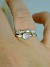 Load image into Gallery viewer, Rainbow Moonstone Sea Foam Sterling Silver Ring