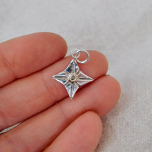 Load image into Gallery viewer, Four Point Star Sterling Silver and Rose Gold Charm