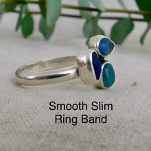 Load image into Gallery viewer, Made To Order Triple Sea Glass Sterling Silver Cuff Ring