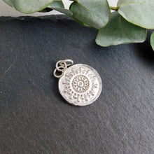 Load image into Gallery viewer, Wax Stamped Coin Sterling Silver Pendant