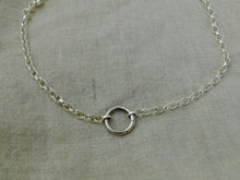 Load image into Gallery viewer, Sterling Silver Round Charm Keeper Necklace