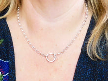 Load image into Gallery viewer, Sterling Silver Round Charm Keeper Necklace