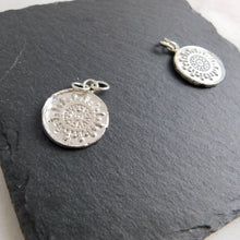 Load image into Gallery viewer, Wax Stamped Coin Sterling Silver Pendant