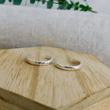 Load image into Gallery viewer, Chunky Hammered Sterling Silver Open Hoop Studs