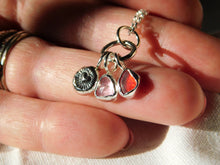 Load image into Gallery viewer, Red Sea Glass and Pink Tourmaline Sterling Silver Pendant 2