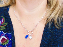 Load image into Gallery viewer, Sterling Silver Round Charm Keeper Necklace