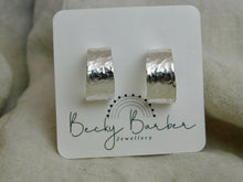 Load image into Gallery viewer, Hammered Sterling Silver Open Hoop Studs