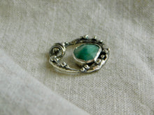 Load image into Gallery viewer, Emerald Sterling Silver Molten Hoop Pendant