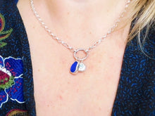 Load image into Gallery viewer, Sterling Silver Round Charm Keeper Necklace