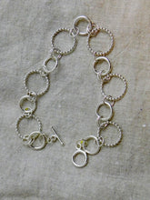 Load image into Gallery viewer, Sterling Silver Multi Beaded and Smooth Link Bracelet