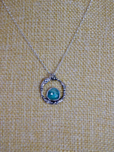 Load image into Gallery viewer, Emerald Sterling Silver Molten Hoop Pendant