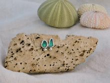 Load image into Gallery viewer, Teal Sea Glass Sterling Silver Studs