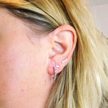 Load image into Gallery viewer, Seafoam Sterling Silver Open Hoop Studs