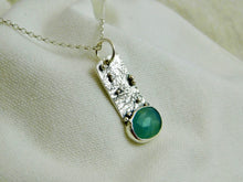 Load image into Gallery viewer, Aquamarine Reticulated Sterling Silver Pendant