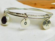 Load image into Gallery viewer, Made to Order Sea Glass Dangle and Charm Sterling Silver Bangle Duo