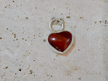 Load image into Gallery viewer, Large Red Jasper Heart Sterling Silver Pendant