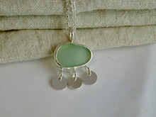 Load image into Gallery viewer, Aqua Sea Disc Dangle Sterling Silver Pendant