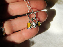 Load image into Gallery viewer, Yellow Sea Glass and Tourmaline Sterling Silver Pendant