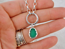 Load image into Gallery viewer, Sterling Silver Round Charm Keeper Necklace