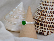 Load image into Gallery viewer, Green Sea Glass Sterling Silver Ring