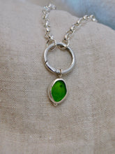 Load image into Gallery viewer, Olive Green Sea Glass Sterling Silver Charm