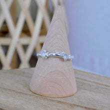 Load image into Gallery viewer, Rainbow Moonstone Sea Foam Sterling Silver Ring