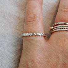 Load image into Gallery viewer, Made To Order Flat Woven Sterling Silver Stacking Ring