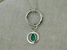 Load image into Gallery viewer, Green Tourmaline Sterling Silver Charm