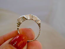 Load image into Gallery viewer, Geometric Carved Signet Style Sterling Silver Ring