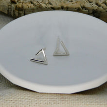 Load image into Gallery viewer, Open Triangle Silver Studs