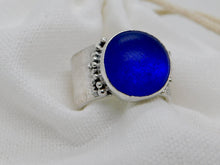 Load image into Gallery viewer, Made To Order Sea Glass Sea Foam Reticulated Sterling Silver Ring