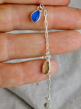 Load image into Gallery viewer, Rainbow Sea Glass Sterling Silver Anklet