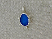 Load image into Gallery viewer, Bright Blue Sea Glass Sterling Silver Charm