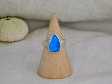 Load image into Gallery viewer, Blue Sea Glass Sterling Silver Ring
