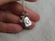 Load image into Gallery viewer, Made to Order Sea Glass And Sterling Silver Crescent Moon Personalised Pendant