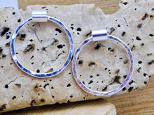 Load image into Gallery viewer, Hammered Hoop Sterling Silver Stud Dangles