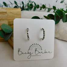 Load image into Gallery viewer, Seafoam Sterling Silver Open Hoop Studs