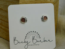 Load image into Gallery viewer, Mauve Purple Sea Glass Sterling Silver Studs