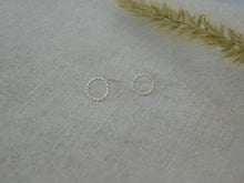 Load image into Gallery viewer, Twisted Rope Hoop Sterling Silver Studs