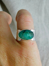 Load image into Gallery viewer, Statement Emerald Sterling Silver Ring