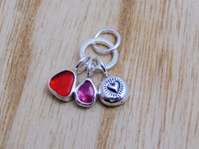 Load image into Gallery viewer, Red Sea Glass and Pink Tourmaline Sterling Silver Pendant 3
