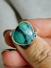Load image into Gallery viewer, Boho Emerald Sterling Silver Ring