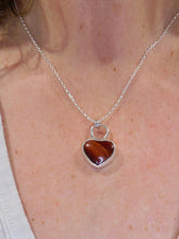 Load image into Gallery viewer, Large Red Jasper Heart Sterling Silver Pendant