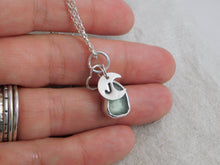 Load image into Gallery viewer, Made to Order Sea Glass And Sterling Silver Crescent Moon Personalised Pendant