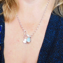 Load image into Gallery viewer, Sterling Silver Interlocking Rectangle Charm Keeper Necklace