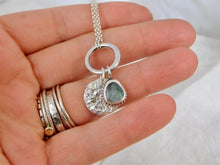 Load image into Gallery viewer, Sterling Silver Round Charm Keeper Necklace