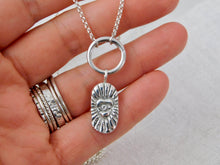 Load image into Gallery viewer, Evil Eye Heart Sterling Silver Charm